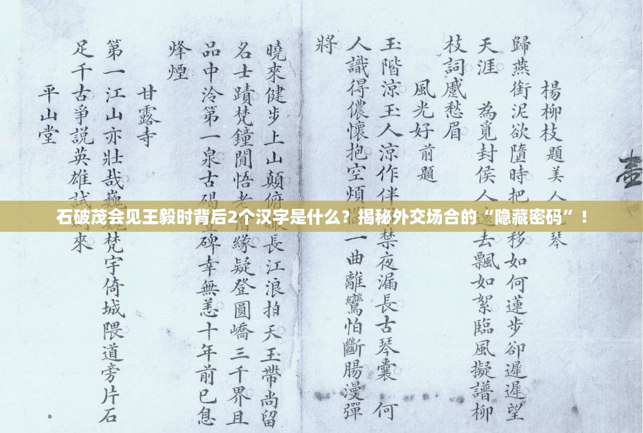 石破茂会见王毅时背后2个汉字是什么？揭秘外交场合的“隐藏密码”！